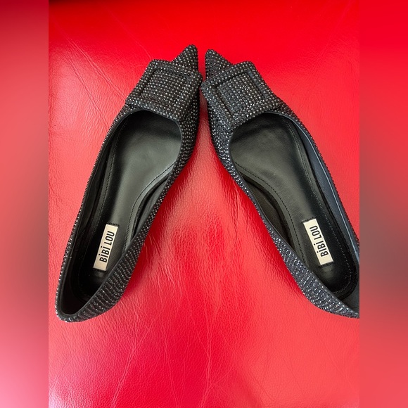 Women’s Bibi Lou Black glitter flats Sz 38 - Picture 3 of 8